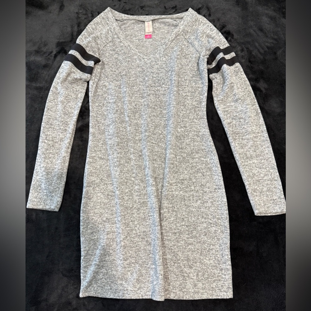 No Boundaries Heather Gray Knit Dress